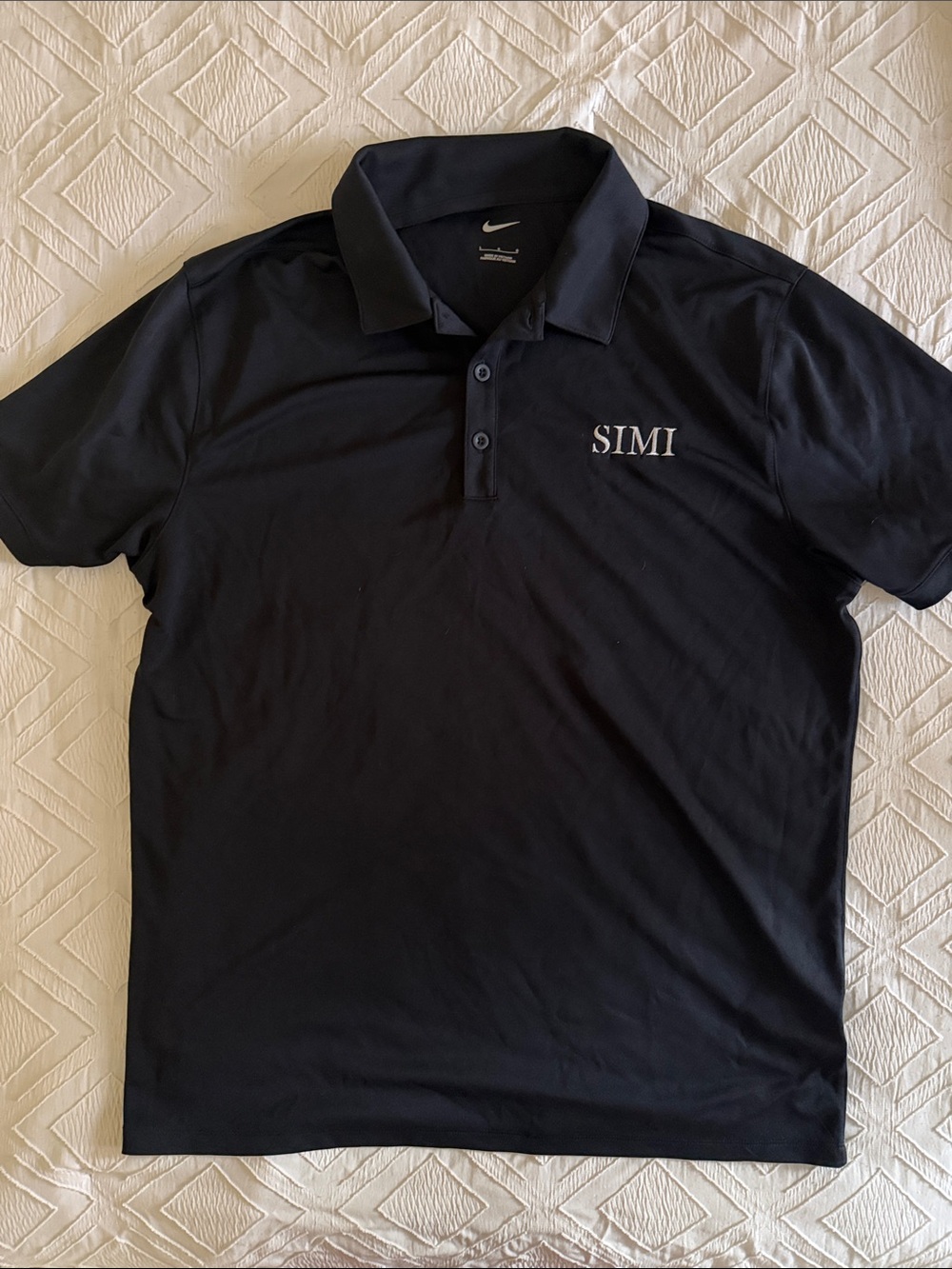 Nike Black Polo with White SIMI Logo